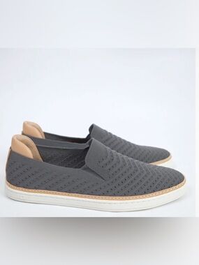 UGG Men's Charcoal Knit Slip-On Loafers with Tan Accents